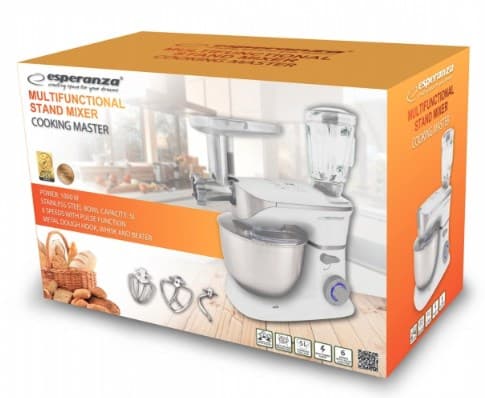 Esperanza EKM025 foodprocessor 1000 W 5 L Rustfrit stål, Hvid