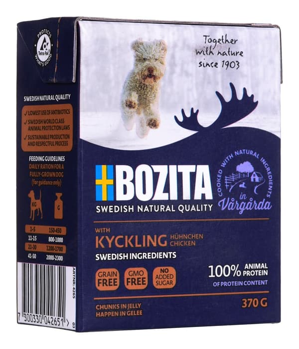 BOZITA Vådfoder til hunde Stykker i gelé Kylling 370 g