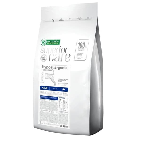 NATURE'S PROTECTION Superior Care Hypoallergenic Lax - torrfoder för hundar - 10 kg