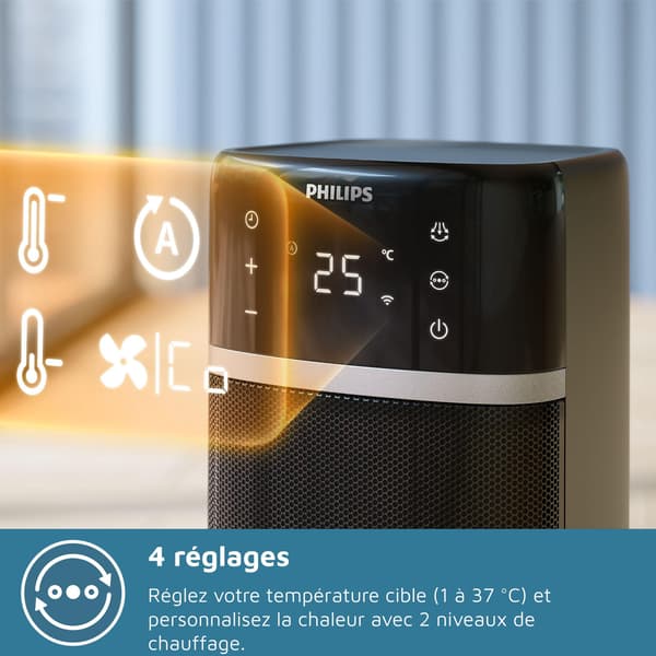 Elektrisk varmeblæser - 2000 W - Philips - 5000-serien - Søjlemodel - Mørkegrå