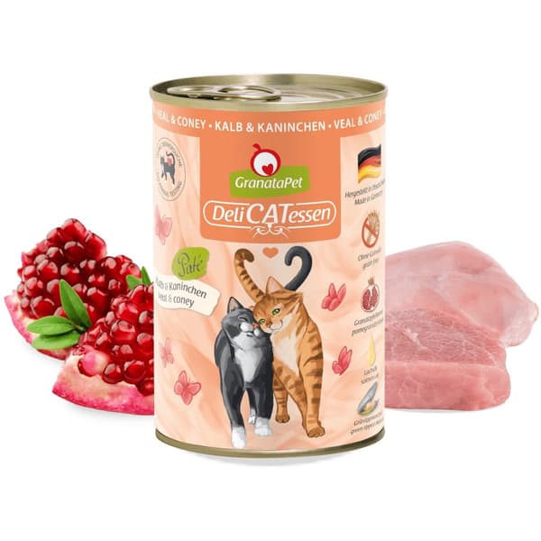 GRANATAPET DeliCATessen Kalvkött och ko - våtfoder för katter - 400 g