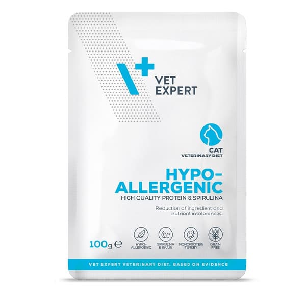 VETEXPERT Hypoallergenisk kalkon - våtfoder för katter - 100 g