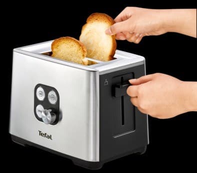 Tefal Equinox TT420D 7 2 skiver Sort, Rustfrit stål