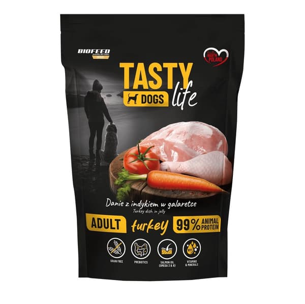 BIOFEED Tasty Dogs Life Kalkon - våtfoder för hundar - 500 g