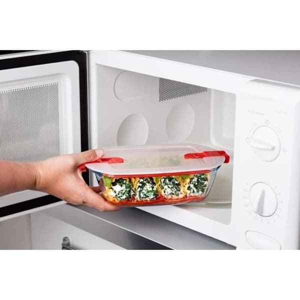 PYREX - COOK & HEAT - Rektangulær glaskasse med låg 28 * 20 cm