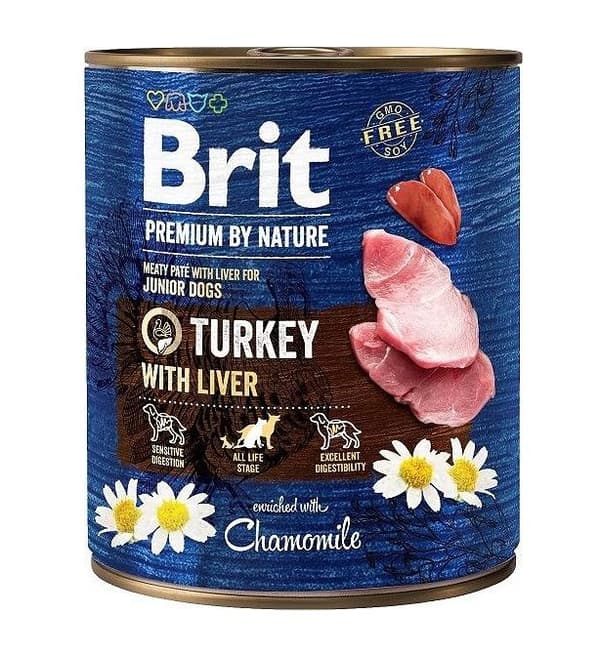 BRIT Premium by nature Junior Kalkun med Lever - vådfoder til hunde - 800 g