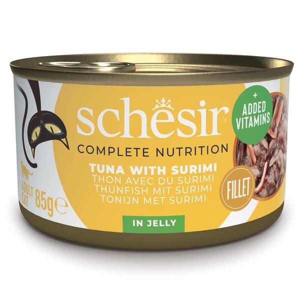 SCHESIR Tonfisk i gelé med surimi - våtfoder för katter - 85 g