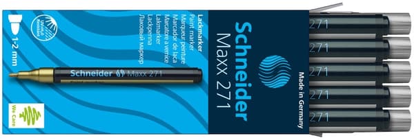 Schneider tuschpen Maxx 271 1-2 mm sølv 10 stk.