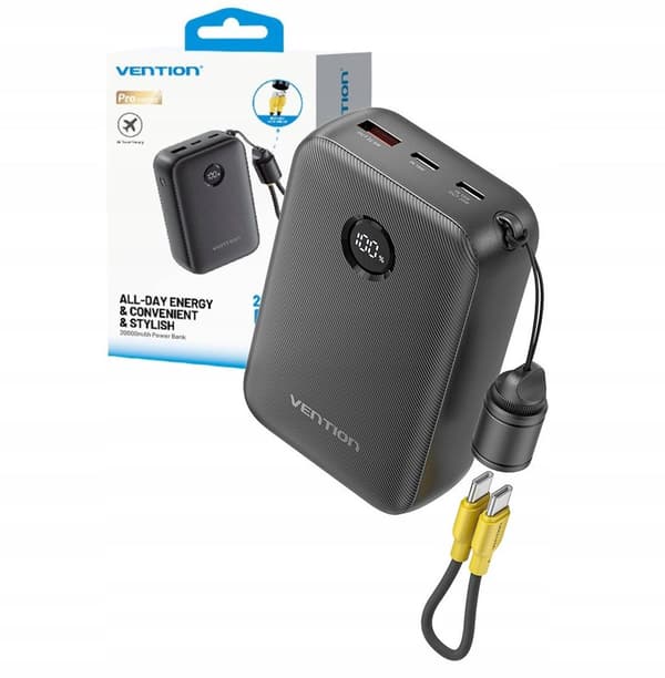 Powerbank Vention 20000mAh 2xUSB-C 1xUSB-A 22.5W BLÅ