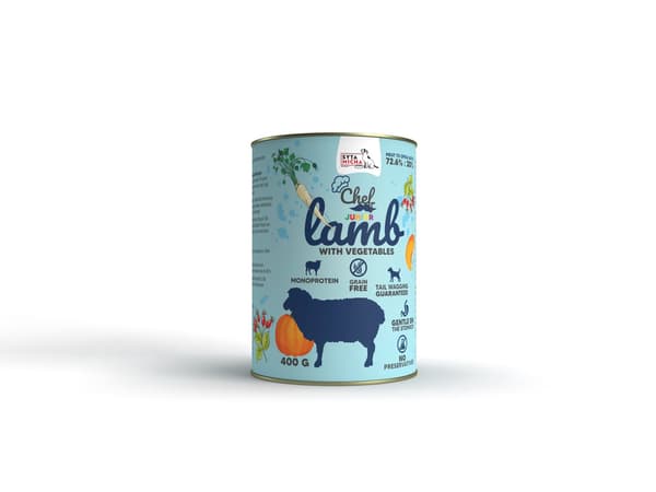 SYTA MICHA Chef Junior Lamm med grönsaker - våtfoder för hundar - 400 g
