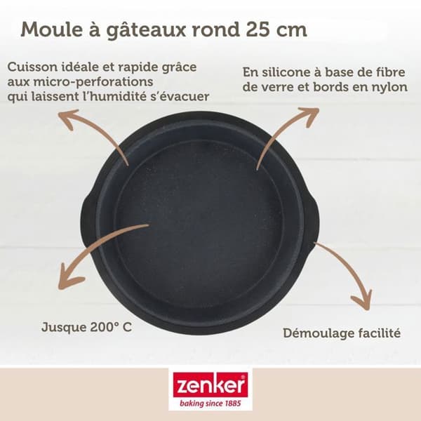 Springform - ZENKER - Ø 25 cm - Glasfiber silikone - Sort