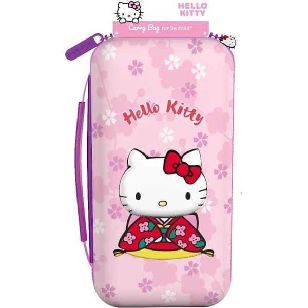 Skydds- och transportfodral - KONIX - Hello Kitty Nintendo Switch 2 - Tillbehörsförvaring - 3D-mönster - Rosa