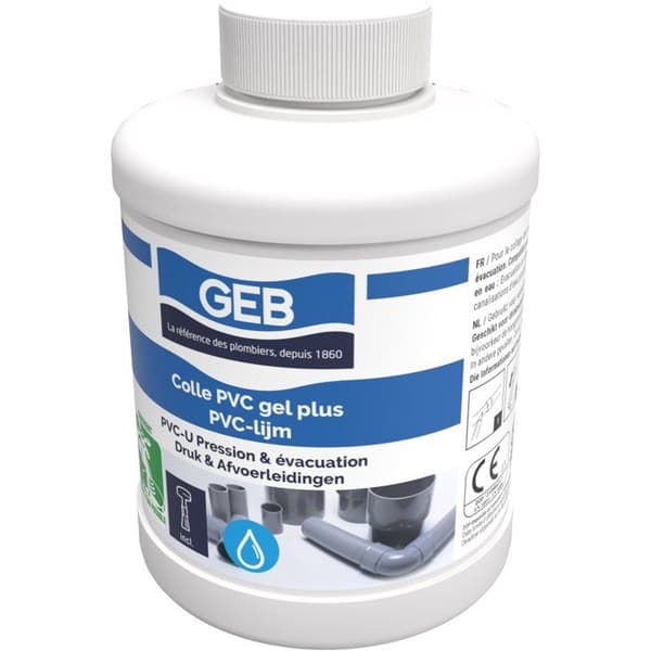 GEB Gel Plus PVC-klæbemiddel - Til stive PVC-tryk- og dræningssystemer - 500 ml