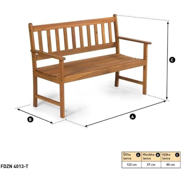 2-sits trädgårdsbänk - Fieldmann - FDZN 4013-T