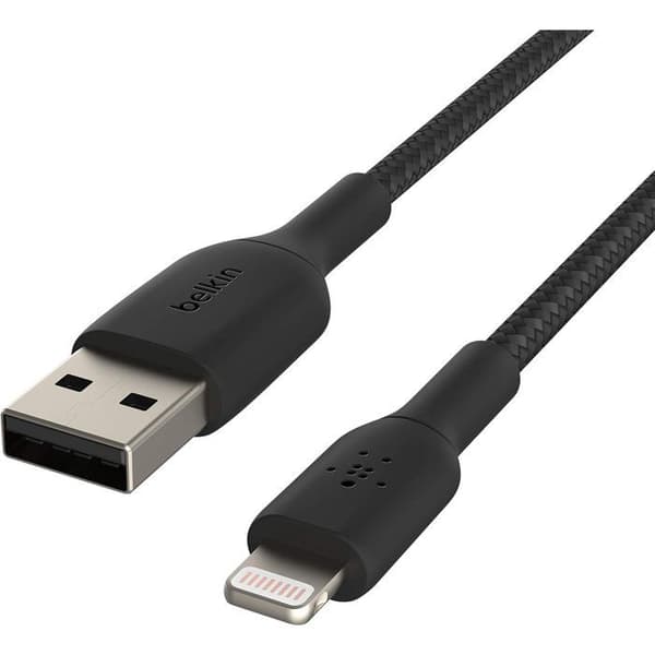 Flätad kabel - BELKIN - Lightning till USB-A - 2 m - Svart
