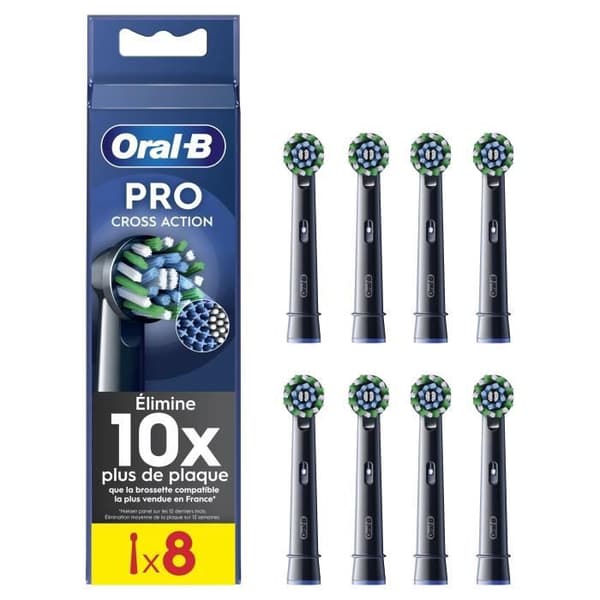 Borstar - ORAL-B - CROSS ACTION PRO - 8-pack - Svart