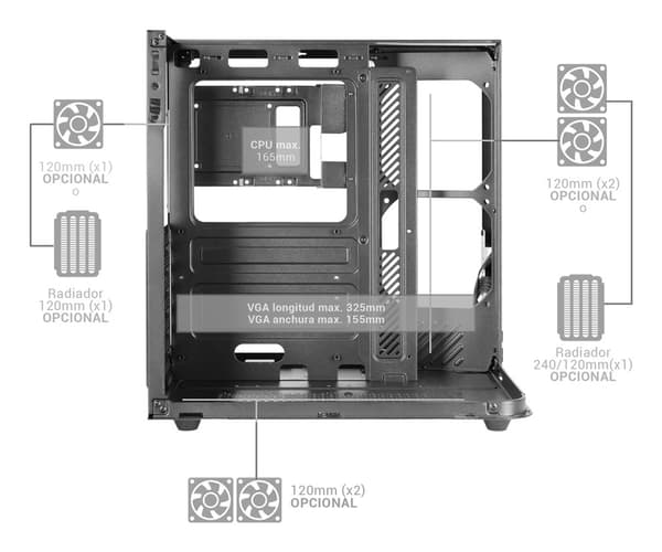 Mars Gaming MC-INFINIOLITE Midi Tower Sort