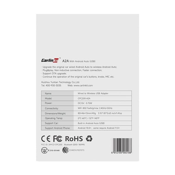 CarlinKit CPC200-A2A Trådlös adapter Svart