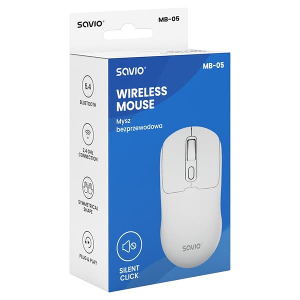 Savio MB-05 mus Universal Ambidextrous Bluetooth 1600 DPI