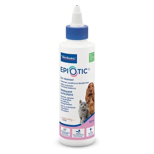 VIRBAC EpiOtic Ørerensemiddel - væske til ørepleje til hunde og katte - 125 ml
