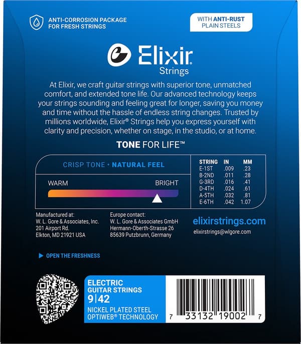 Elixir 12000 Super Light (9-42) PW - elektriske guitarstrenge