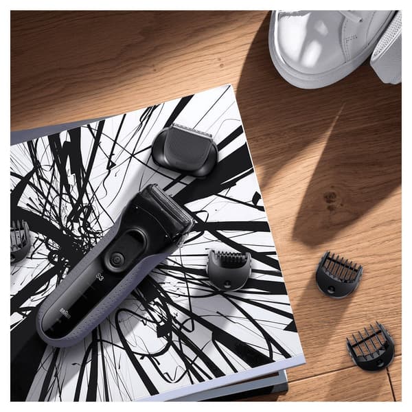 Braun 3000BT Foliebarbermaskine Trimmer Sort, Grå