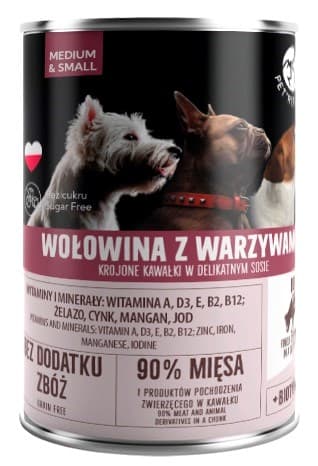 PET REPUBLIC Adult Medium & Small Oksekød med grøntsager - vådfoder til hunde - 400 g