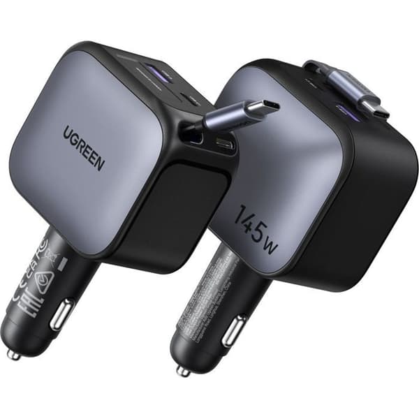 Billaddare - UGREEN - 145W - Med utdragbar kabel