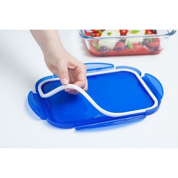 Set med 3 matlådor - PYREX - Cook & Go - Glas - Rektangulär - Lufttätt lock - 0,8 L