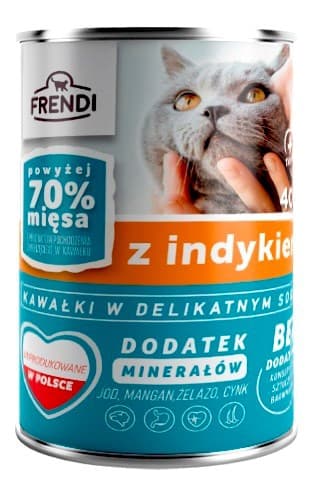 FRENDI med kalkunstykker i delikat sauce - vådfoder til katte - 400 g
