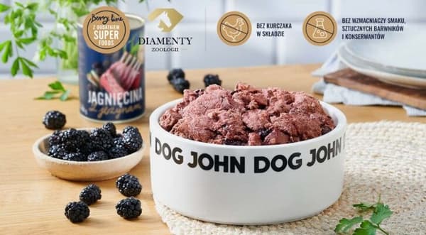 JOHN DOG Berry Line Lamm med björnbär - våtfoder för hundar - 800 g