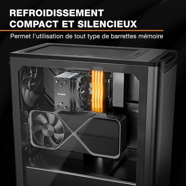 Be Quiet! PURE ROCK PRO 3 Slim - CPU-køler - 100 mm blæsere