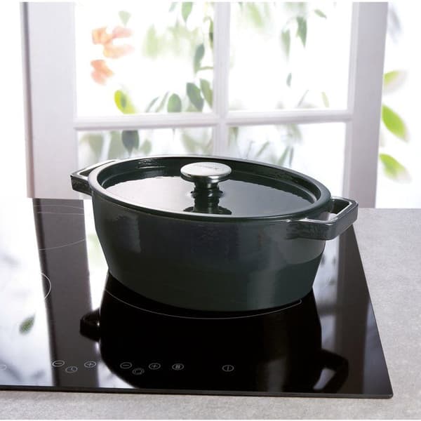 Oval gryta - PYREX - Långkok - 29 cm - Gjutjärn - Djupblå