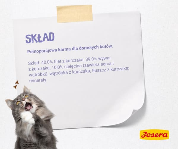 JOSERA Kycklingfilé med kalvkött - våtfoder för katter - 70 g