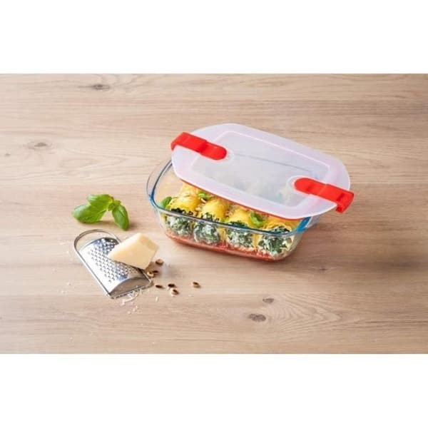PYREX - COOK & HEAT - Rektangulær glaskasse med låg 23 * 15 cm