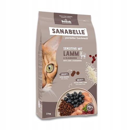BOSCH Sanabelle Life Sensitive med lam og blåbær - tørfoder til katte - 8 kg