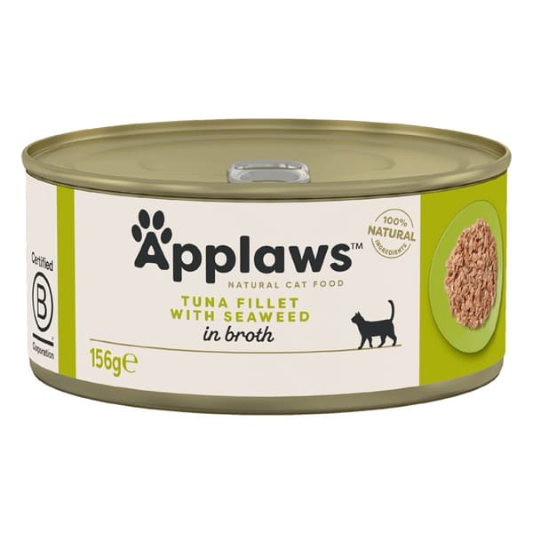 APPLAWS Tunfilet med tang i bouillon - vådfoder til katte - 156 g