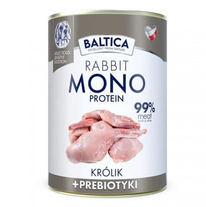 BALTICA Nutraceutic Monoprotein Kanin med prebiotika - våtfoder för hundar - 400 g