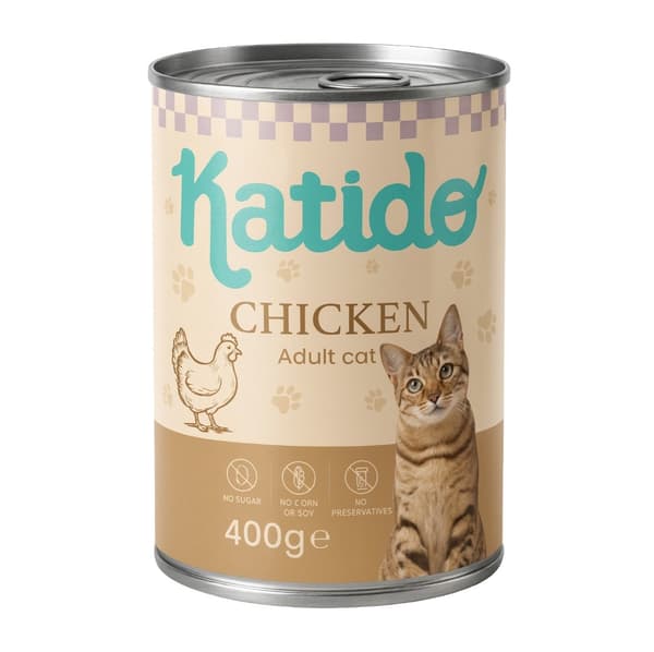 KATIDO Kylling - vådfoder til katte - 400 g
