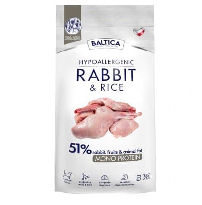 BALTICA Nutraceutic Hypoallergenic M Kanin med ris - torrfoder för hundar - 3 kg