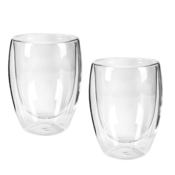 Dubbelväggiga cappuccinoglas 300 ml 2 st. transparenta