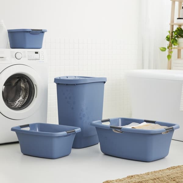 Rotho Flowers tvättkorg 12L horisontblå