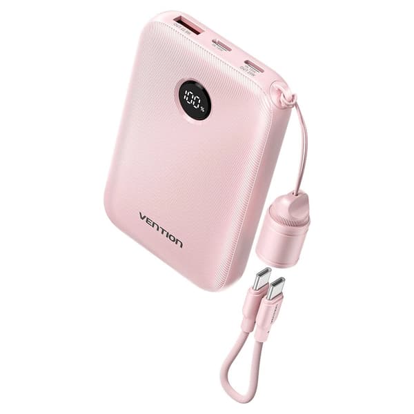 Vention 10000mAh Powerbank 2xUSB-C 1xUSB-A 22.5W, rosa