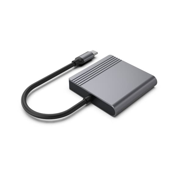 Gembird A-CM-HDMIFDPF-01 USB-C til HDMI + DP-adapter, 4K 60Hz, sort