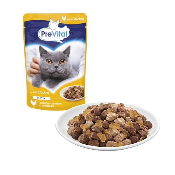 PREVITAL Kyckling i gelé - våtfoder för katter - 100 g