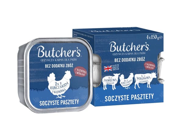 BUTCHER'S Original Mix Juicy patéer - våtfoder för hundar - 4 x 150 g