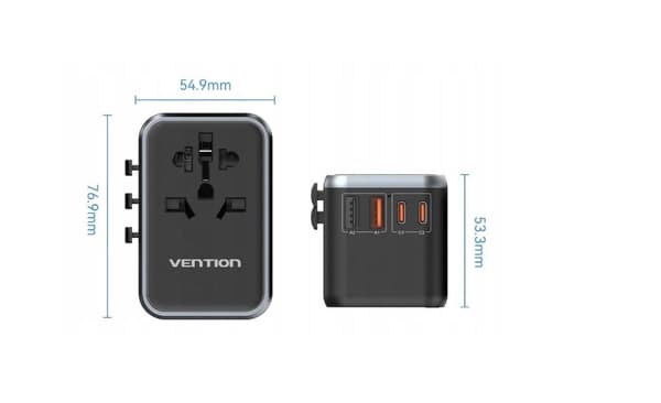 Vention 65W GaN rejseadapter og oplader 2x USB-A 2x USB-C