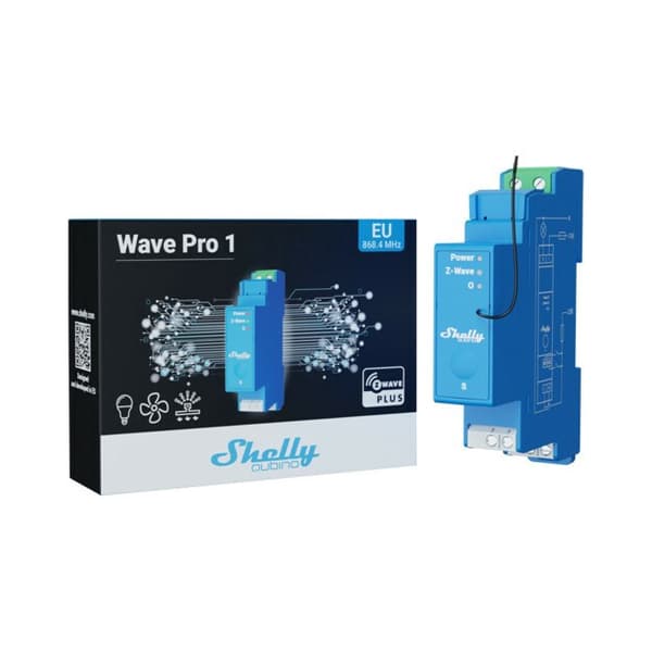 Shelly Qubino Wave Pro 1 elektriskt relä Blå