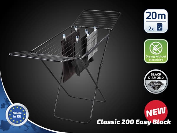 Leifheit 81696 Classic 200 Easy tørrestativ sort