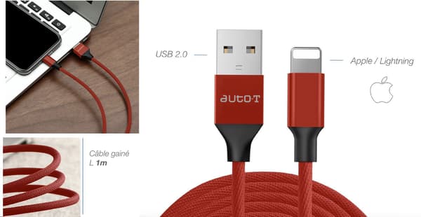 Kaapeli - AUTO T - 540346 - USB 2.0 - Lightning